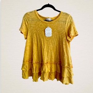Altar’d State Ruffled Hem Top- sunflower yellow